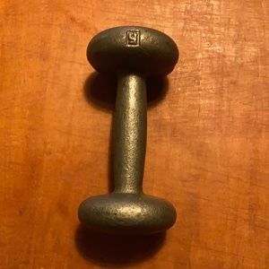 🏋🏿‍♀️🏋️ Vintage 1950s / 1960s Dumbbell Hand Weight | 5 Lbs. | Rare 🏋️🏋🏿‍♀️